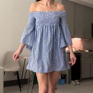 Zara Blue Stripe Tunic Top